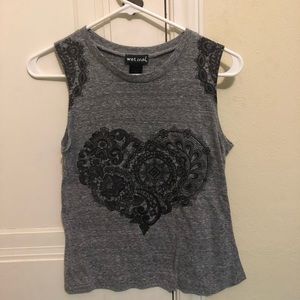wet seal mandala heart tank top size s